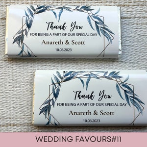chocolate bars, bridal shower favours, wedding favours, baptismal favours, wedding place cards, place cards, birthday favours, bridal favour