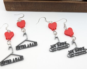 Pro-Choice Hanger Earrings: Feminist Statement Jewelry