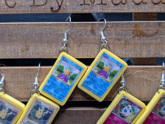 Pokemon Card Earrings - Poke Ball 90s Nostalgia Trainer Gamer Girl -  Pikachu Squirtle Jigglypuff - Pokemon Go Catch Accessories - Etsy