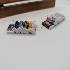 a white table with a couple of pictures on it