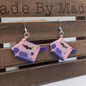 Talk Girl Ohrringe - 90er Jahre Nostalgie - Geschenk für Lehrerin - Einzigartiger Schmuck für Vorschule - Made by Mada - Tonbandgerät - Detektiv