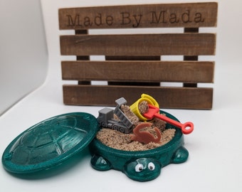 Personal Nostalgic Turtle Desktop Sandbox, Miniature Zen Garden Desktop Decor
