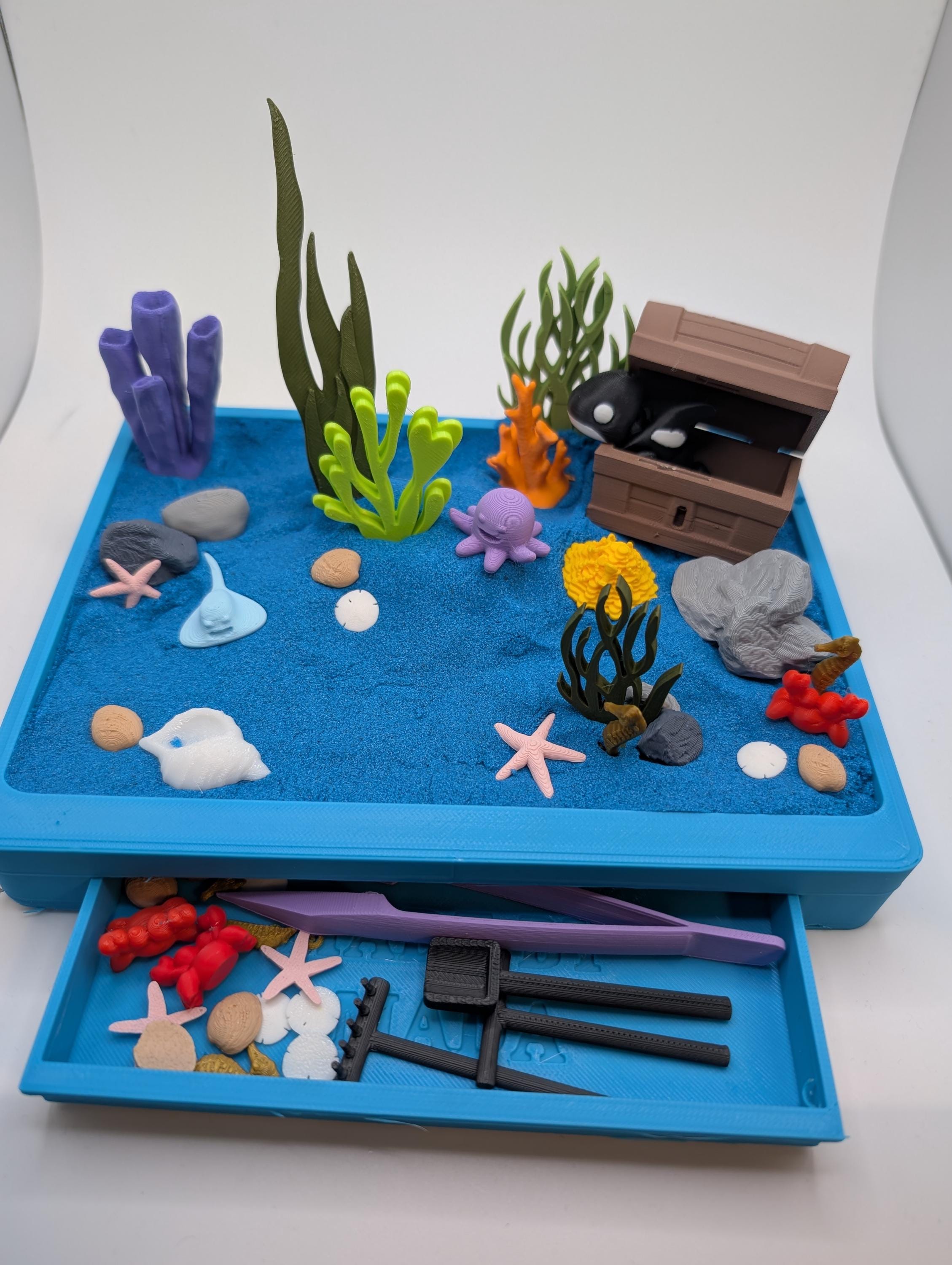 Ocean Zen Garden with Storage Drawer - Tranquil Home Decor