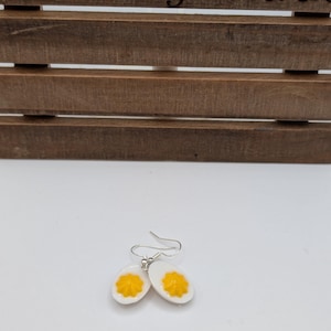 Deviled egg dangle earrings- Easter, potluck