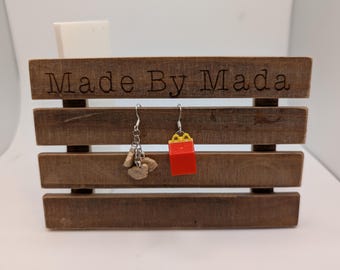 Kids Meal Nuggets Earrings - Sterling Silver Coated Fun Jewelry