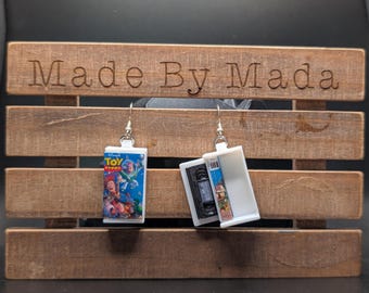 VHS Earrings - CUSTOMIZE to your favorite movie-  Retro 80s 90s Vintage Tape Movie Gift