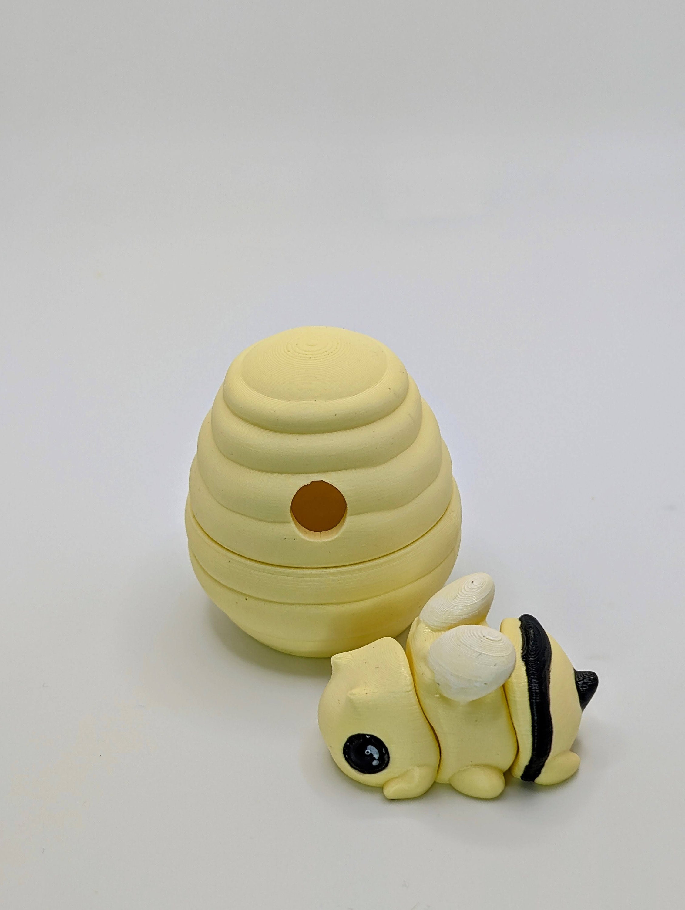 Honey Bee Articulated Toy With Beehive Hide-away TWO Different Sizes - Etsy