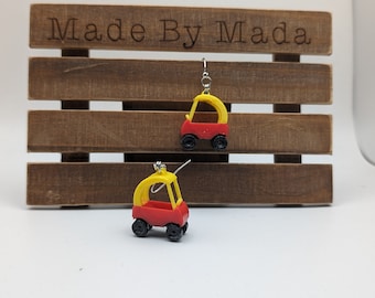 COZY Miniature Hatchback Coupe Earrings - Nostalgic 80s90s Inspired Unique Teacher Gift Preschool Classroom Accessories