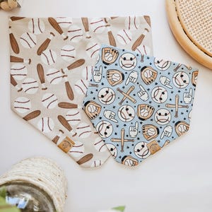 Boho Baseball Dog Bandana: Reversible With Snaps