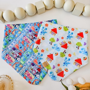 Clue Dog Bandana | Blues House Dog Bandana | Blue Dog Friends Bandana | Character Dog Bandana | Reversible Dog Bandana | Snap Dog Bandana