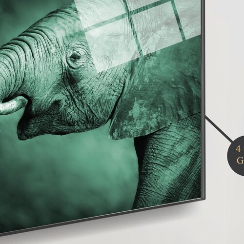 Tempered shops Glass Printing Wall Art Decor Elephants Extra Large Wall Art Wall Hanging Decor Modern Wall Art
