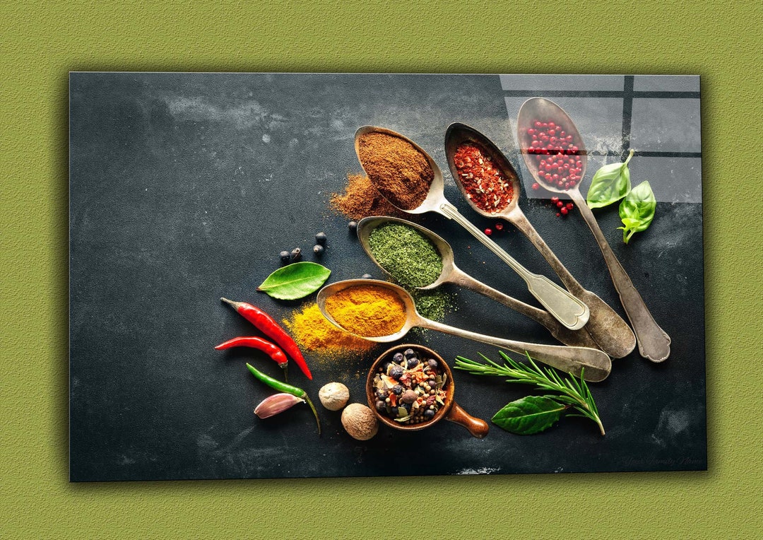 Tempered Glass Wall Art Kitchen Abstract Wall Hanging Decor Etsy