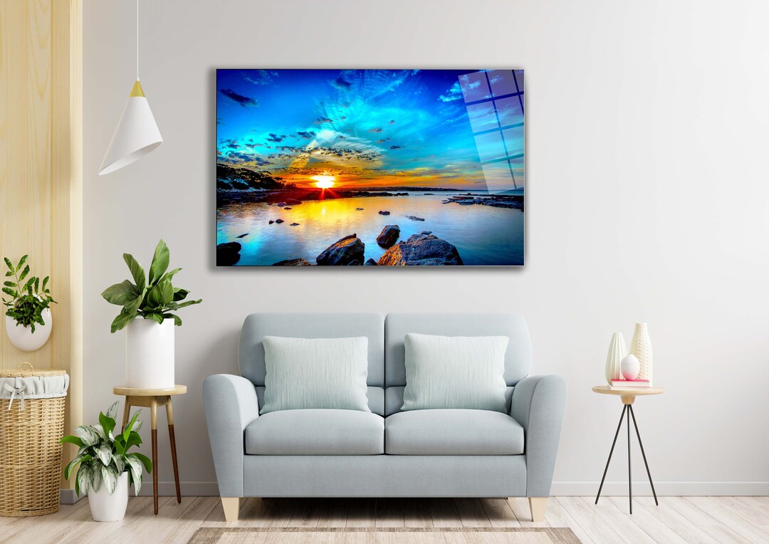 Tempered Glass Wall Art Sea Landscape Natural and Vivid Wall Etsy