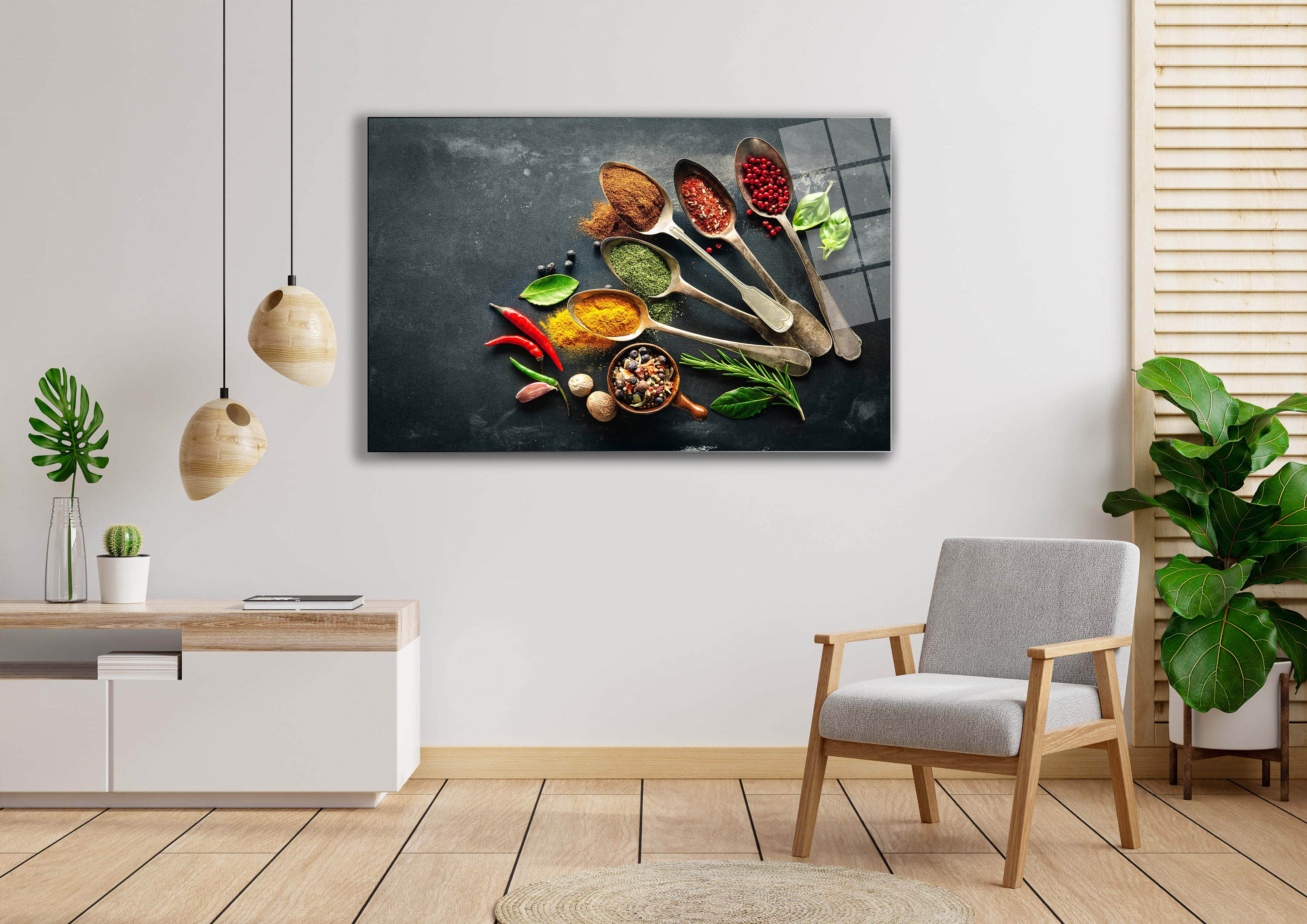 Tempered Glass Wall Art Kitchen Abstract Wall Hanging Decor Etsy