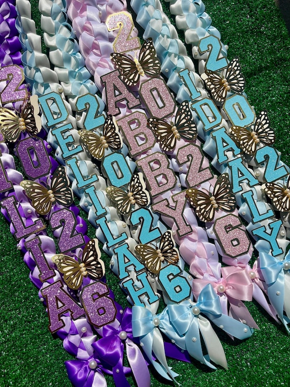 Coquette Graduation Lei/ Graduation Butterfly Lei/ Graduation Gift/ Graduation Lei 2026/ Rose Pink Graduation Lei/Gorls Graduation Lei