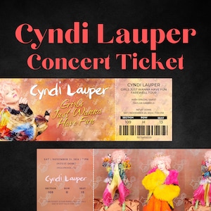 Physische Cyndi Lauper Konzert-Souvenir-Karte | Mädchen wollen nur Spaß Tour Andenken haben | Doppelseitig