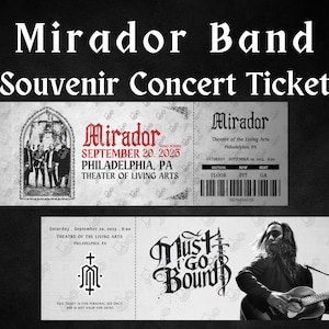 Physische handgefertigte Souvenir Tickets für Mirador's 2025 Tour - Einzigartiges Andenken für Jake Kiszka Fans