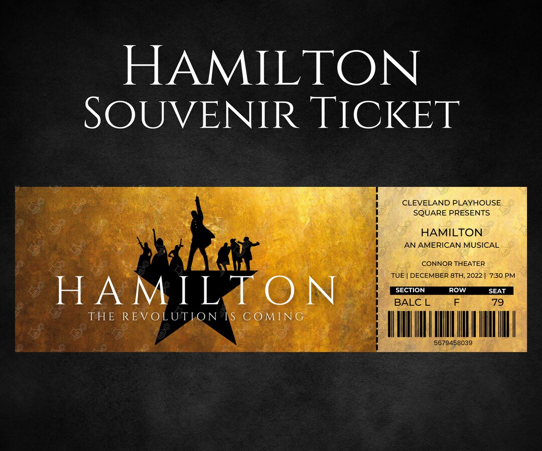 Hamilton Souvenir Ticket Musical Play Keepsake Double Sided Etsy