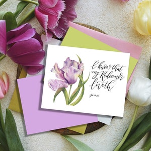 Tarjeta cristiana de Pascua con versículo bíblico Tarjeta de Pascua Tarjeta del día de la resurrección de Jesús Juego de tarjetas imprimibles con las Sagradas Escrituras de Pascua para una familia cristiana