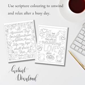 Bible Verse Coloring Pages for Christian Women & Teen Girl Coloring Scripture Card To Color In Christian Relaxation Activity Devotional Gift