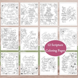 Christian Colouring Sheets for Adults Bible Verse Coloring Pages and Scripture Cards for Christian Relaxation, Lettering Journal to Color In