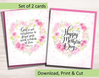 Mother's Day Scripture Cards 6 Printable Bible Verse - Etsy