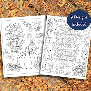 Herbst Christliche Malblätter Druckbare, Herbst Bibel Vers Malseite Erntedank Aktivität Dankbarkeit Schrift Dank an den Herrn