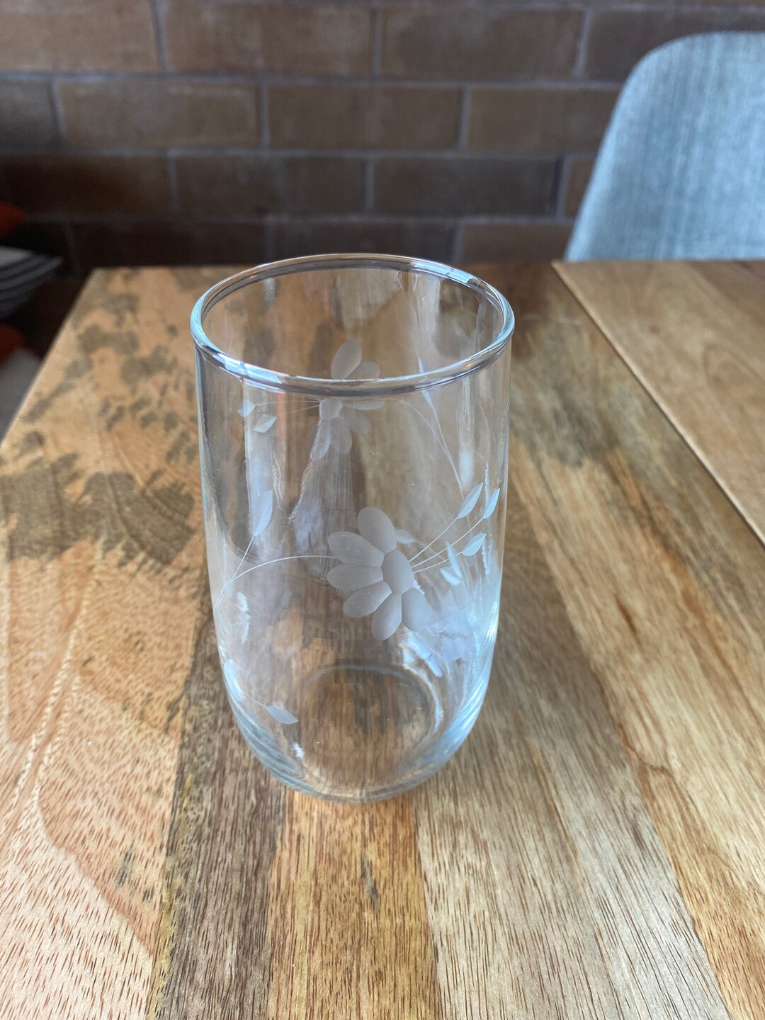 Etched Glass Drinking Glasses Etsy