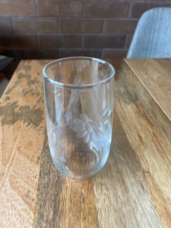 Etched Glass Drinking Glasses Etsy