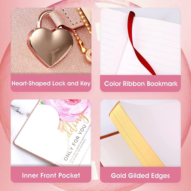 Personalized Heart Shaped Lock Diary With Key Customized Etsy