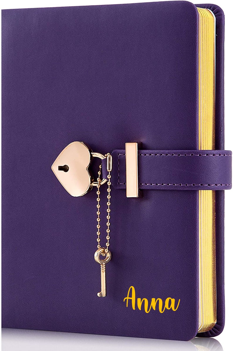 Personalized Diary With Lock Gift for Her PU Leather Cover Etsy