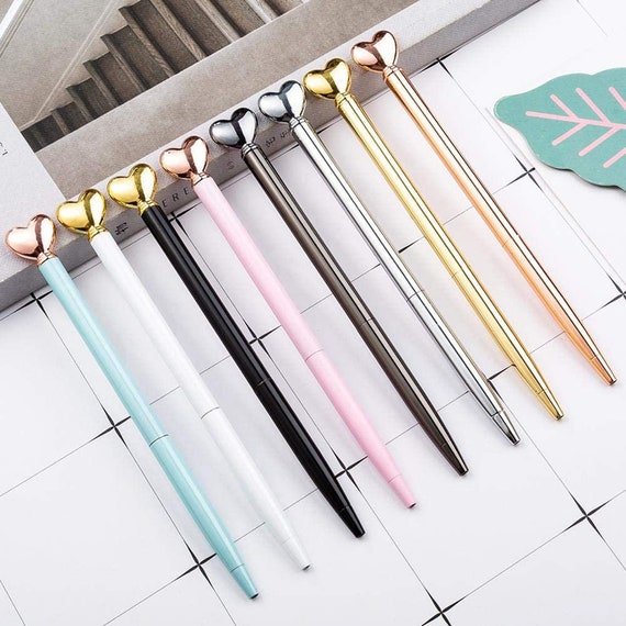 Heart Shaped Metal Ballpoint Pens. Beautiful Pens, Ideal Decorative Pens. Fancy  Pen for Smooth Writing. Designer Pens, Ideal Christmas Gift. 