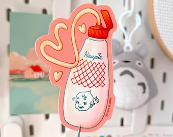 Kewpie Mayo Heart – waterdichte 3,5-inch vinylsticker