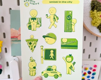 Smiski in the City – NYC-thema – waterdicht vinylstickervel