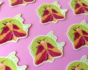 Rosy Maple Moth - vinylsticker van 3 inch
