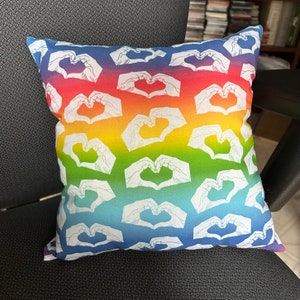 Rainbow Hands Pillow