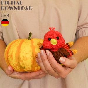 Don the turkey Crochet pattern - Amigurumi turkey toy - Turkey bird Thanksgiving decor - LaCigogne design - GERMAN pattern