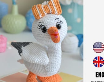 Pelican Crochet Pattern – Amigurumi Toy, Baby Shower Gift (PDF Pattern)
