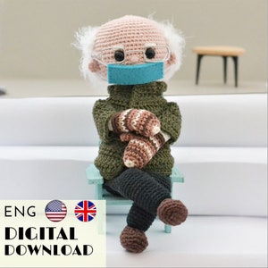 Bernie Sanders crochet doll pattern, Inspired by Bernie's inauguration mittens picture