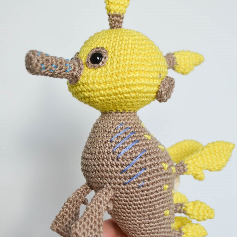 Seadragon crochet pattern - Sea creature toy - Amigurumi animal pattern - Nautical nursery decor - LaCigogne - ENGLISH image 8