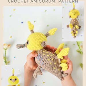 Seadragon crochet pattern - Sea creature toy - Amigurumi animal pattern - Nautical nursery decor - LaCigogne - ENGLISH image 9