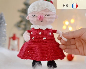 Décoration de Noël : Patron Mme Noël au crochet - Patron Mme Noël Amigurumi - Patron en FRANÇAIS - LaCigogne design
