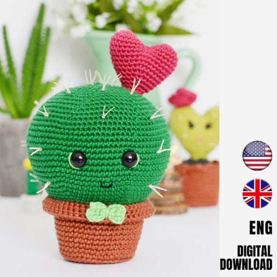 Kaktus Hkelanleitung - Amigurumi kawai Spielzeug - DIY Hkelpflanze von  LaCigogne - ENGLISCH - Etsy.de