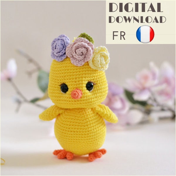 Poussin Tutoriel d’un amigurumi au crochet - Amigurumi chick pattern - nursery decor - Easter decoration- LaCigogne design - FRENCH only