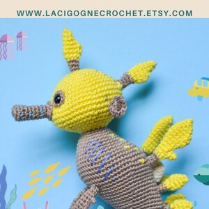 Seadragon crochet pattern - Sea creature toy - Amigurumi animal pattern - Nautical nursery decor - LaCigogne - ENGLISH image 11