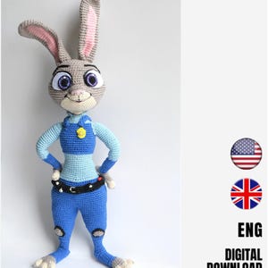 Decoración de Pascua: Patrón de ganchillo de conejito - Juguete amigurumi - Tutorial de peluche - Patrón de conejo - Inglés