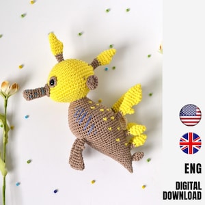 Seadragon crochet pattern - Sea creature toy - Amigurumi animal pattern - Nautical nursery decor - LaCigogne - ENGLISH image 1