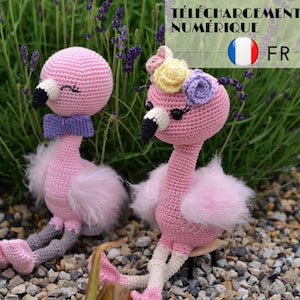 Patron au crochet Flaman rose - Flamant Rose amigurumi - Patron de l&#39;oiseau - Patron en Français - LaCigogne design