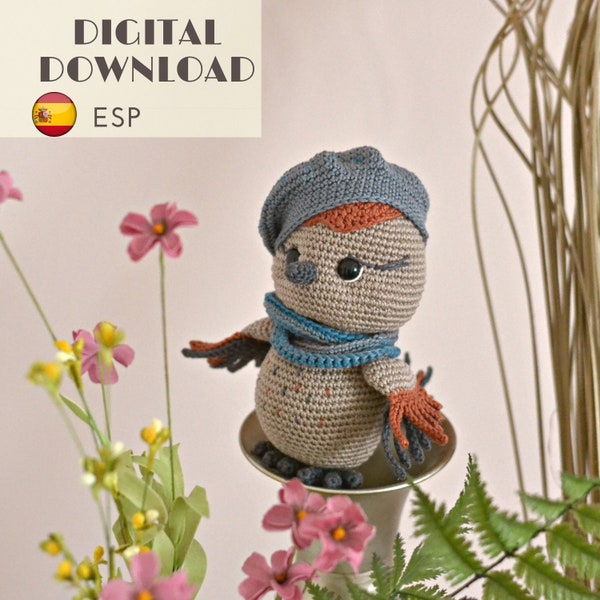 Sparrow crochet pattern - Amigurumi toy sparrow pattern - Bird Nursery decor - Christmas gift - LaCigogne design - SPANISH pattern