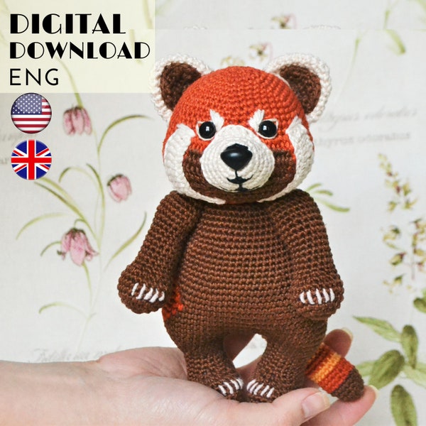 Red Panda crochet pattern - Amigurumi animal pattern - Red panda toy - Nursery decor - LaCigogne design - ENGLISH pattern ONLY